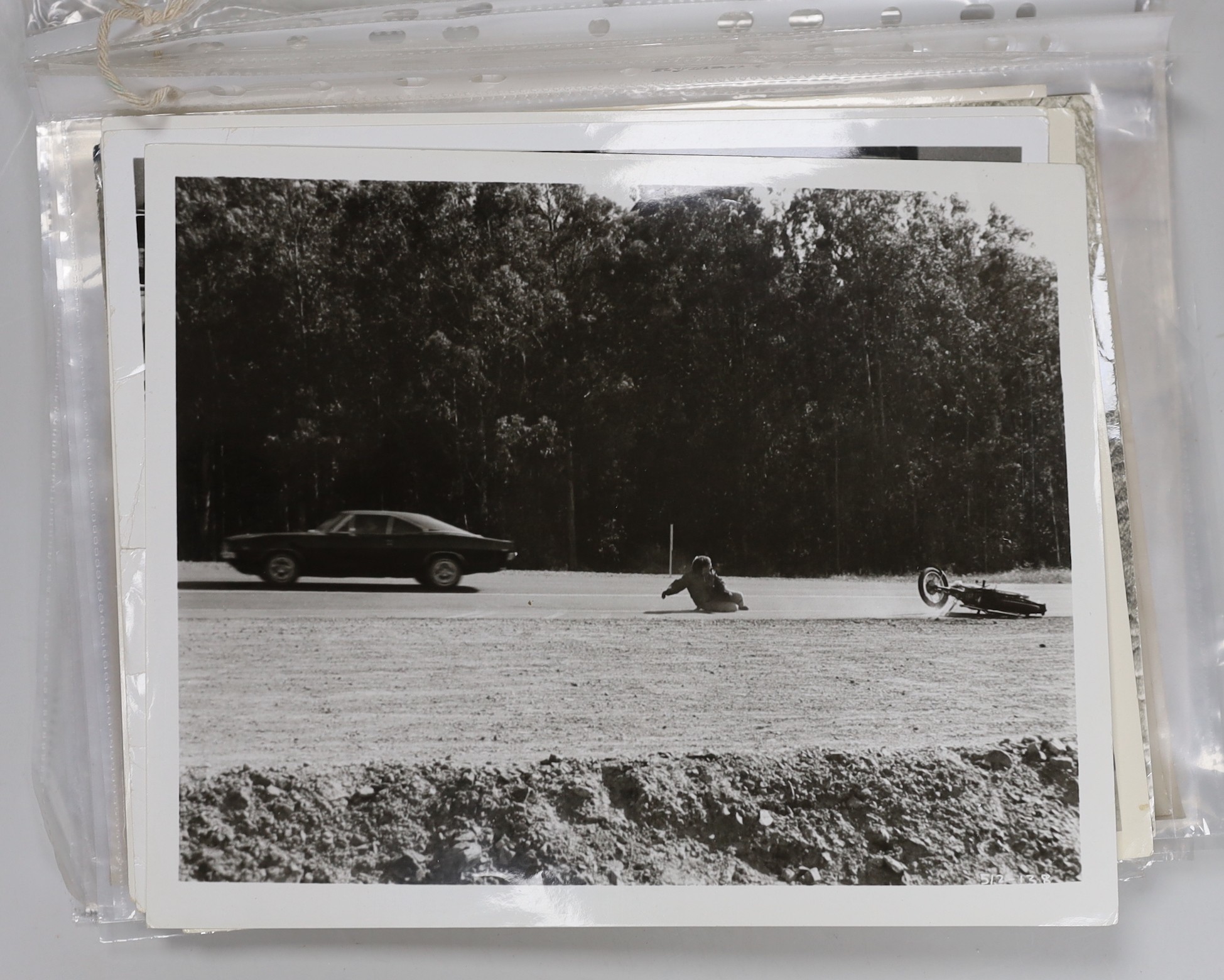 Assorted Warner Bros black and white photographs, various subjects; Thunderbirds, Steve McQueen Bullitt & Herbie as well as early 20th century group portraits, largest 20 x 26cm.